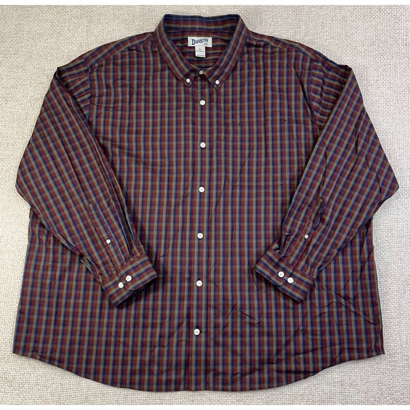 Duluth Trading Company Shirt Wrinkle Fighter Men's 4XL Button Down Red Plaid - Picture 1 of 8